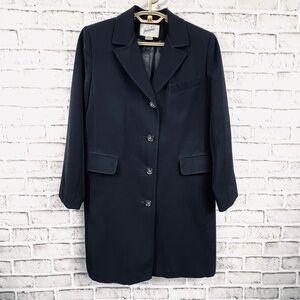 |•JACQUELINE FERRAR•| Long Black Blazer Suit Jacket Coat Size Small